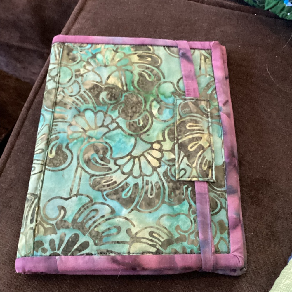 Kindle or tablet cover. Floral Patterned batik handmade